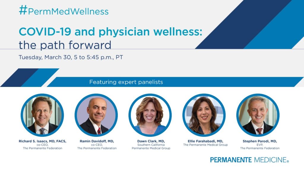 COVID-19 and physician wellness panel promo card