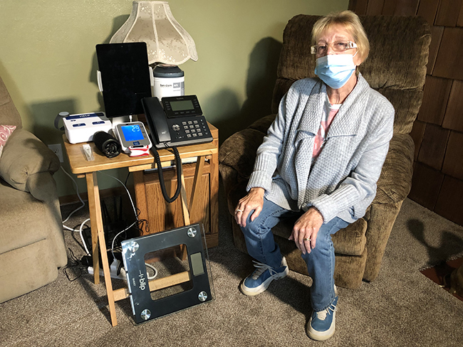 Female patient receiving care at home