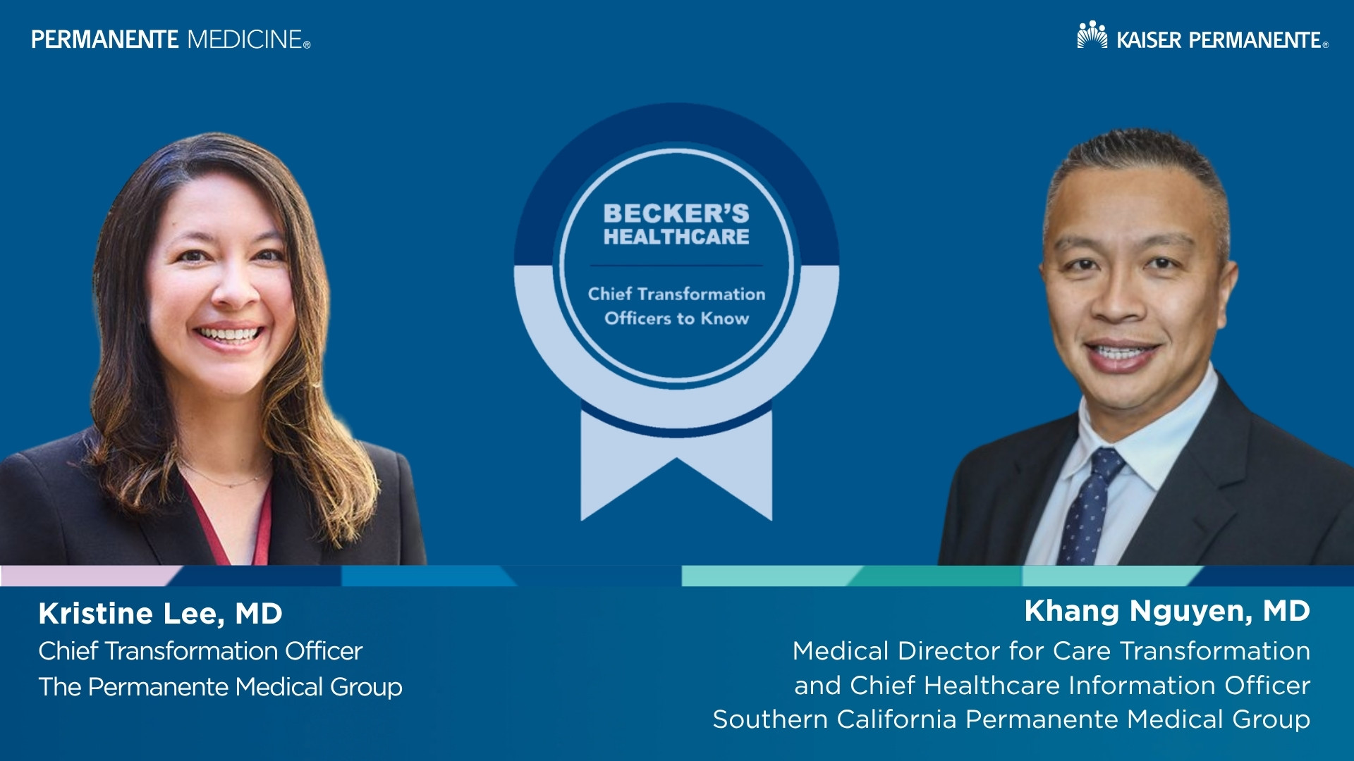 Permanente physician leaders recognized for driving care transformation